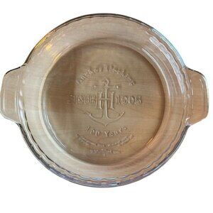 Anchor Hocking 100 Year Anniversary Pie Plate 9" Clear Glass Baking Dish 2 in se